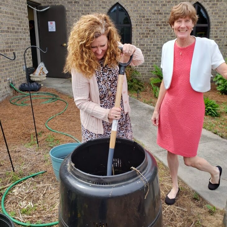 turning the compost